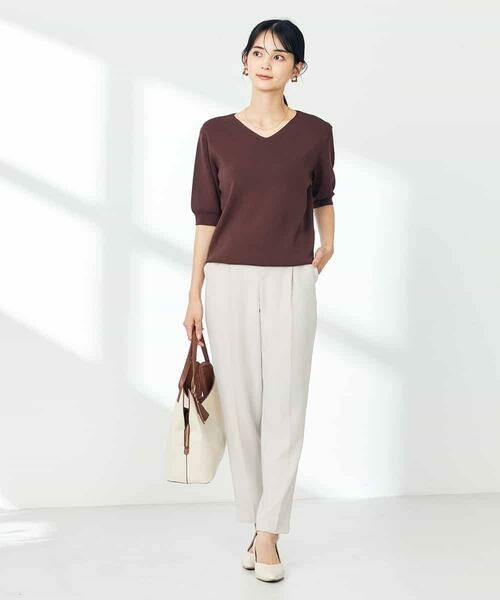 a.v.v / アー・ヴェ・ヴェ ニット・セーター | 【接触冷感/UVカット】Vネックパフスリーブ美ラクるサマーニット【WEB限定】 | 詳細22