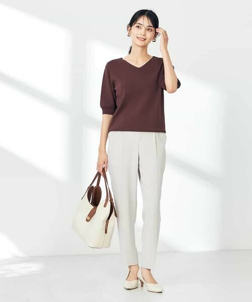 a.v.v / アー・ヴェ・ヴェ ニット・セーター | 【接触冷感/UVカット】Vネックパフスリーブ美ラクるサマーニット【WEB限定】 | 詳細23