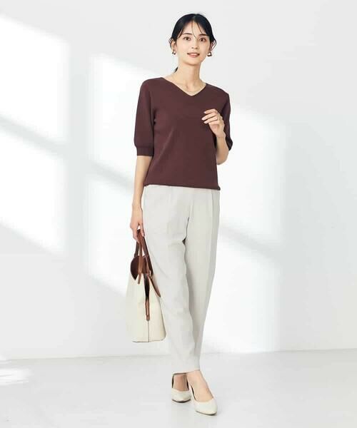 a.v.v / アー・ヴェ・ヴェ ニット・セーター | 【接触冷感/UVカット】Vネックパフスリーブ美ラクるサマーニット【WEB限定】 | 詳細24