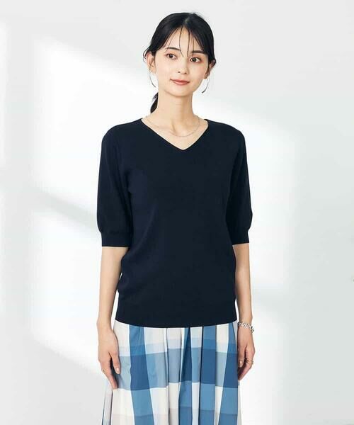 a.v.v / アー・ヴェ・ヴェ ニット・セーター | 【接触冷感/UVカット】Vネックパフスリーブ美ラクるサマーニット【WEB限定】 | 詳細26