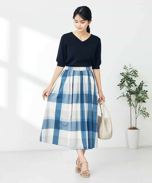 a.v.v / アー・ヴェ・ヴェ ニット・セーター | 【接触冷感/UVカット】Vネックパフスリーブ美ラクるサマーニット【WEB限定】 | 詳細4