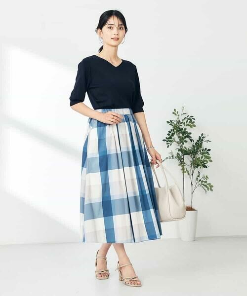 a.v.v / アー・ヴェ・ヴェ ニット・セーター | 【接触冷感/UVカット】Vネックパフスリーブ美ラクるサマーニット【WEB限定】 | 詳細5