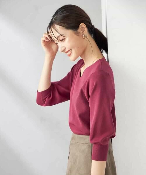 a.v.v / アー・ヴェ・ヴェ ニット・セーター | 【UVカット/洗える】Vネック美ラクるパフスリーブニット | 詳細2