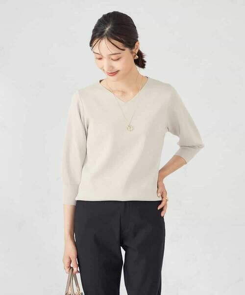a.v.v / アー・ヴェ・ヴェ ニット・セーター | 【UVカット/洗える】Vネック美ラクるパフスリーブニット | 詳細22