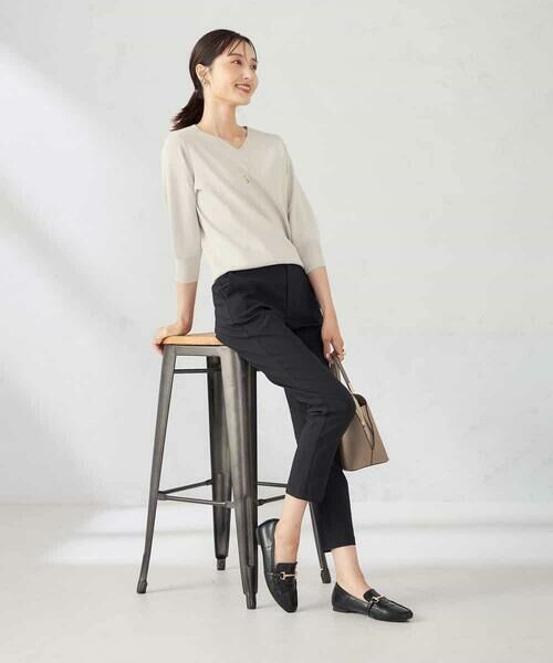 a.v.v / アー・ヴェ・ヴェ ニット・セーター | 【UVカット/洗える】Vネック美ラクるパフスリーブニット | 詳細24