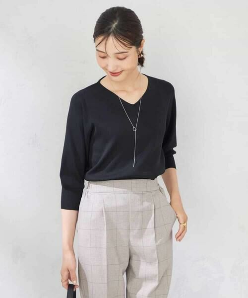 a.v.v / アー・ヴェ・ヴェ ニット・セーター | 【UVカット/洗える】Vネック美ラクるパフスリーブニット | 詳細25