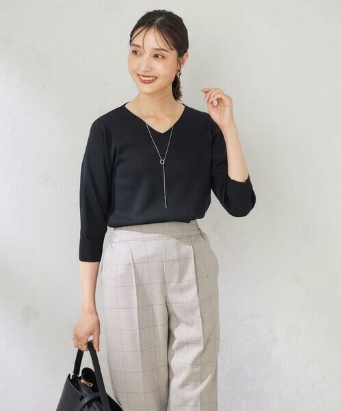 a.v.v / アー・ヴェ・ヴェ ニット・セーター | 【UVカット/洗える】Vネック美ラクるパフスリーブニット | 詳細26