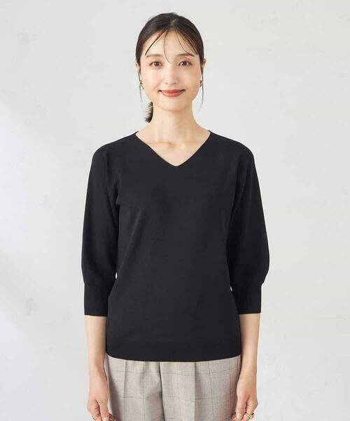 a.v.v / アー・ヴェ・ヴェ ニット・セーター | 【UVカット/洗える】Vネック美ラクるパフスリーブニット | 詳細30
