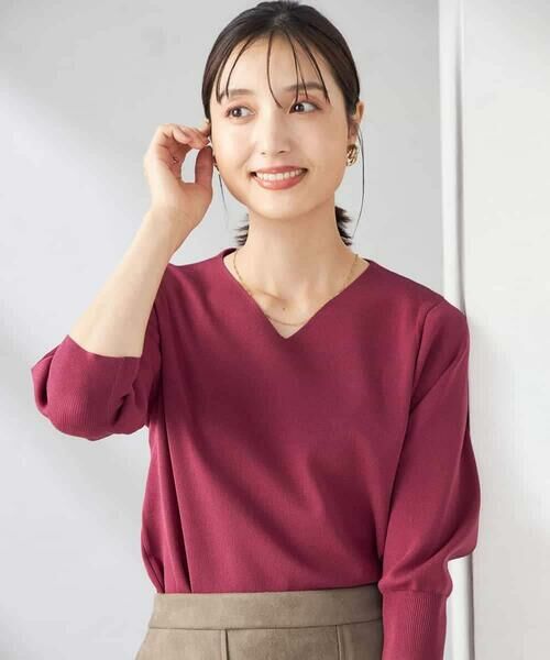 a.v.v / アー・ヴェ・ヴェ ニット・セーター | 【UVカット/洗える】Vネック美ラクるパフスリーブニット | 詳細4