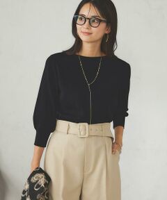 ねこ　超美品❗️sheller シェリエ　ペプラム　ニット　トップス　七分袖 DAY CLOSET ニット セーター レディース 長袖透かし編みサマー