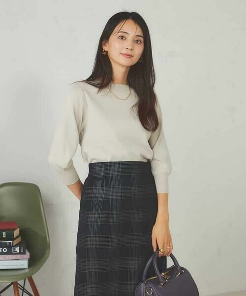 a.v.v / アー・ヴェ・ヴェ ニット・セーター | 【UVカット/洗える】ボートネックパフスリーブ美ラクるニット | 詳細13