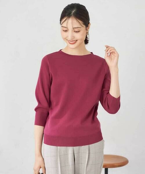 a.v.v / アー・ヴェ・ヴェ ニット・セーター | 【UVカット/洗える】ボートネックパフスリーブ美ラクるニット | 詳細2