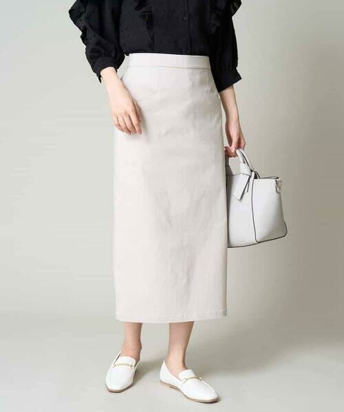 a.v.v / アー・ヴェ・ヴェ ロング・マキシ丈スカート | ハイパーストレッチナロースカート(ライトグレー)