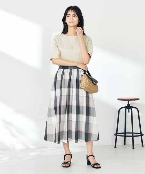 a.v.v / アー・ヴェ・ヴェ ロング・マキシ丈スカート | 【接触冷感/洗える】ビックチェックタフタスカート | 詳細11