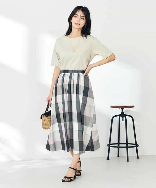 a.v.v / アー・ヴェ・ヴェ ロング・マキシ丈スカート | 【接触冷感/洗える】ビックチェックタフタスカート | 詳細12