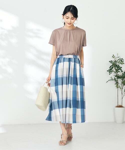 a.v.v / アー・ヴェ・ヴェ ロング・マキシ丈スカート | 【接触冷感/洗える】ビックチェックタフタスカート | 詳細14
