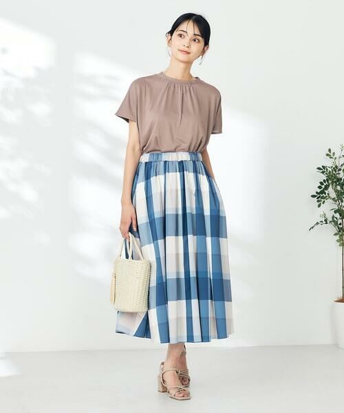 a.v.v / アー・ヴェ・ヴェ ロング・マキシ丈スカート | 【接触冷感/洗える】ビックチェックタフタスカート | 詳細16