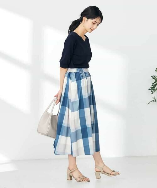 a.v.v / アー・ヴェ・ヴェ ロング・マキシ丈スカート | 【接触冷感/洗える】ビックチェックタフタスカート | 詳細19