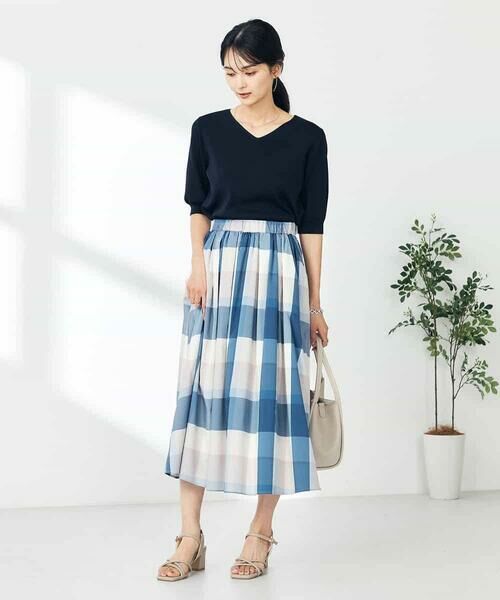 a.v.v / アー・ヴェ・ヴェ ロング・マキシ丈スカート | 【接触冷感/洗える】ビックチェックタフタスカート | 詳細20
