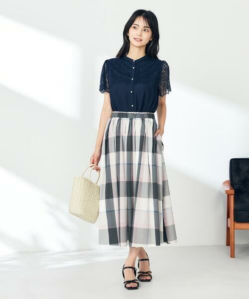a.v.v / アー・ヴェ・ヴェ ロング・マキシ丈スカート | 【接触冷感/洗える】ビックチェックタフタスカート | 詳細3