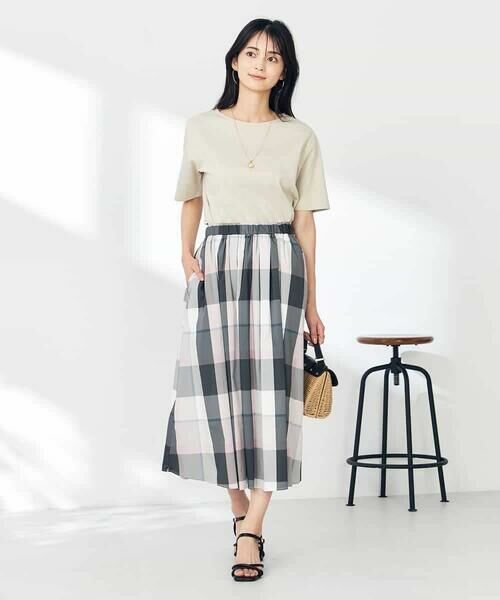 a.v.v / アー・ヴェ・ヴェ ロング・マキシ丈スカート | 【接触冷感/洗える】ビックチェックタフタスカート | 詳細8