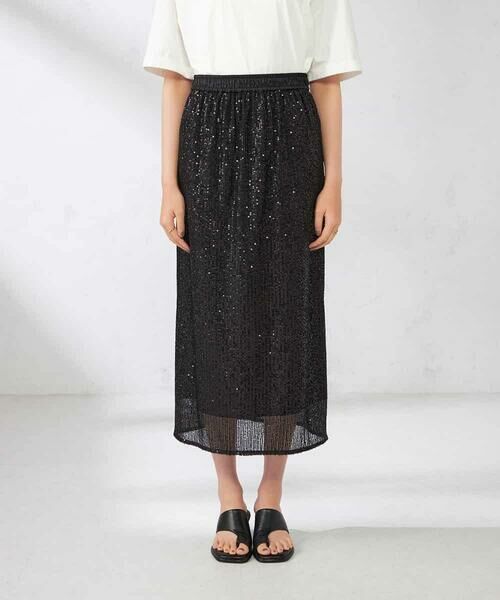a.v.v / アー・ヴェ・ヴェ ロング・マキシ丈スカート | スパンコールナロースカート | 詳細13