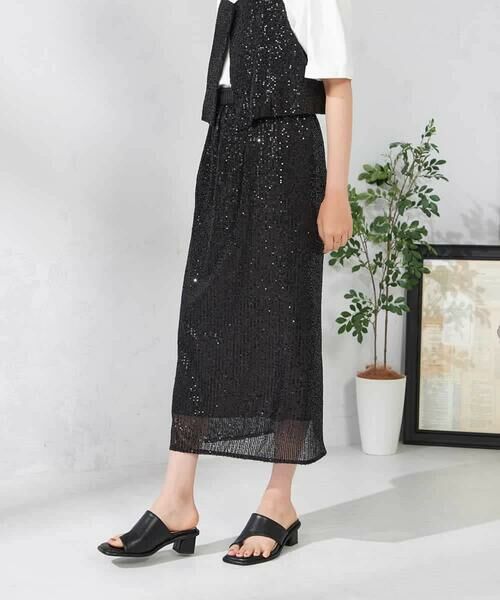 a.v.v / アー・ヴェ・ヴェ ロング・マキシ丈スカート | スパンコールナロースカート | 詳細2