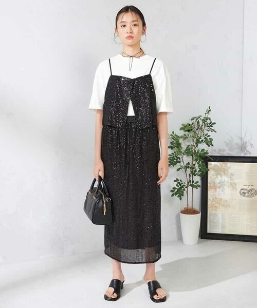 a.v.v / アー・ヴェ・ヴェ ロング・マキシ丈スカート | スパンコールナロースカート | 詳細4