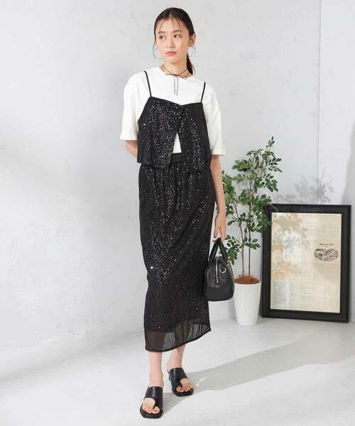 a.v.v / アー・ヴェ・ヴェ ロング・マキシ丈スカート | スパンコールナロースカート | 詳細7