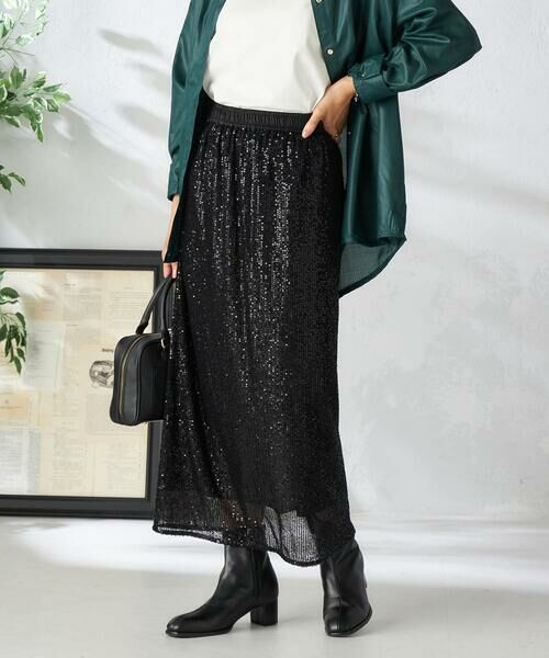 a.v.v / アー・ヴェ・ヴェ ロング・マキシ丈スカート | スパンコールナロースカート | 詳細8
