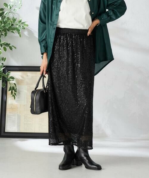 a.v.v / アー・ヴェ・ヴェ ロング・マキシ丈スカート | スパンコールナロースカート | 詳細9