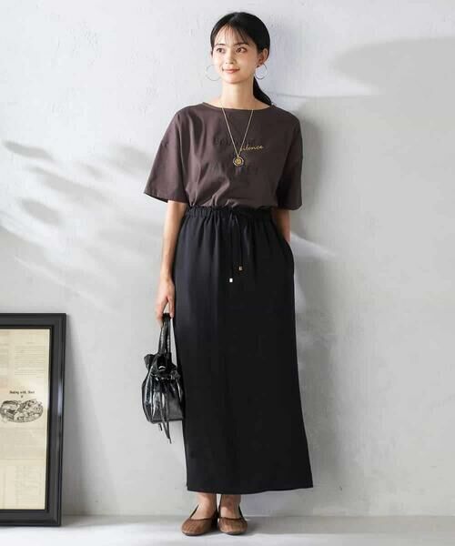 a.v.v / アー・ヴェ・ヴェ ロング・マキシ丈スカート | 【接触冷感裏地/洗える】ドロストイージーナロースカート | 詳細10