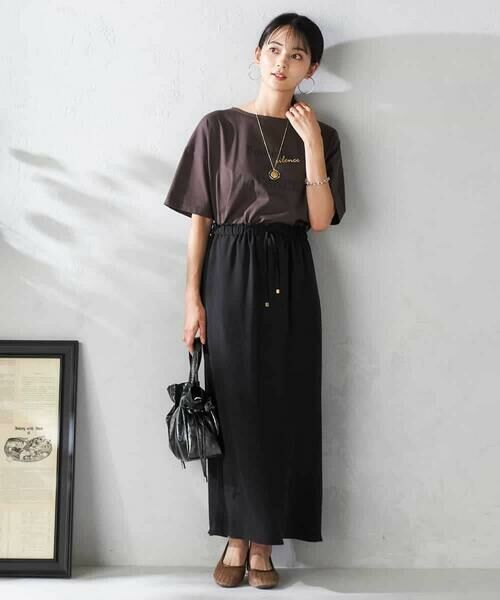 a.v.v / アー・ヴェ・ヴェ ロング・マキシ丈スカート | 【接触冷感裏地/洗える】ドロストイージーナロースカート | 詳細11