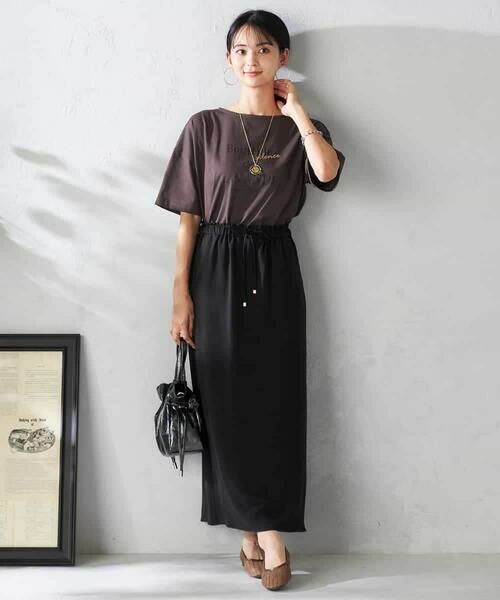 a.v.v / アー・ヴェ・ヴェ ロング・マキシ丈スカート | 【接触冷感裏地/洗える】ドロストイージーナロースカート | 詳細13