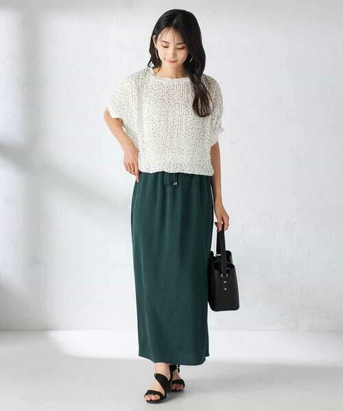 a.v.v / アー・ヴェ・ヴェ ロング・マキシ丈スカート | 【接触冷感裏地/洗える】ドロストイージーナロースカート | 詳細5