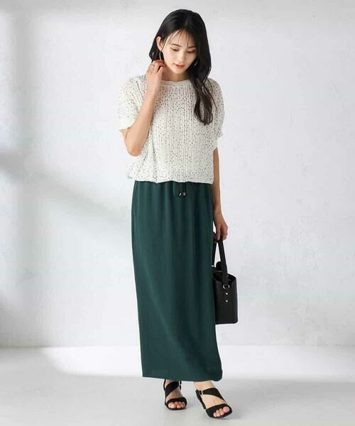 a.v.v / アー・ヴェ・ヴェ ロング・マキシ丈スカート | 【接触冷感裏地/洗える】ドロストイージーナロースカート | 詳細6