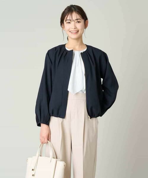 a.v.v / アー・ヴェ・ヴェ セットアップ | 麻調ノーカラーブルゾン | 詳細10