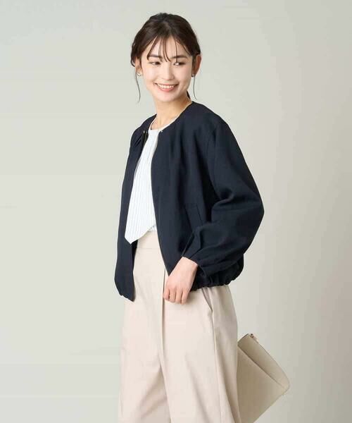 a.v.v / アー・ヴェ・ヴェ セットアップ | 麻調ノーカラーブルゾン | 詳細11