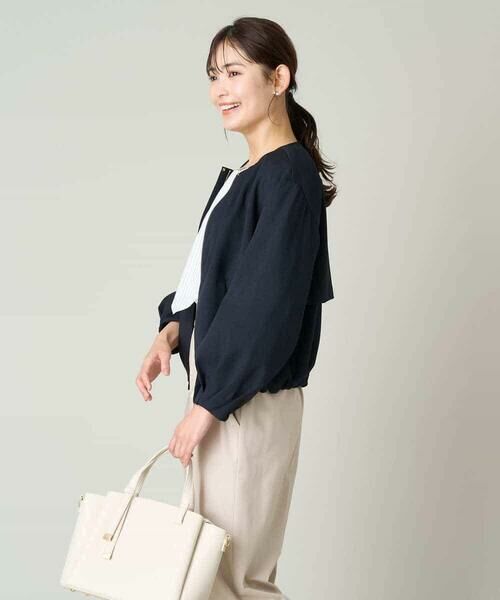 a.v.v / アー・ヴェ・ヴェ セットアップ | 麻調ノーカラーブルゾン | 詳細12