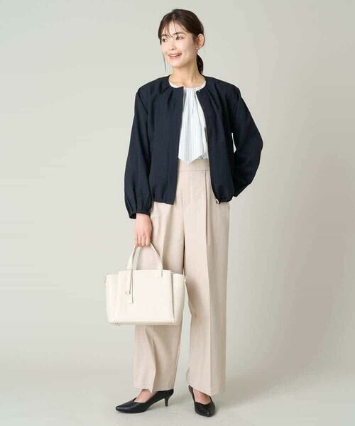 a.v.v / アー・ヴェ・ヴェ セットアップ | 麻調ノーカラーブルゾン | 詳細15