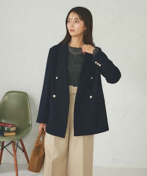 a.v.v / アー・ヴェ・ヴェ テーラードジャケット | 【マシンウォッシャブル】ダブルブレストジャケット | 詳細1