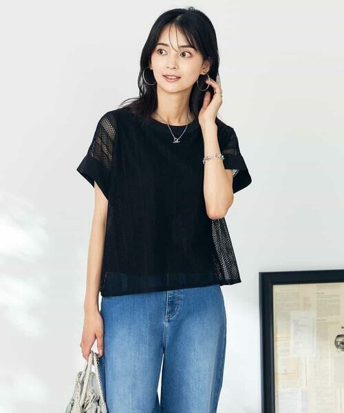 幾何レースレイヤードトップス （カットソー）｜a.v.v / アー