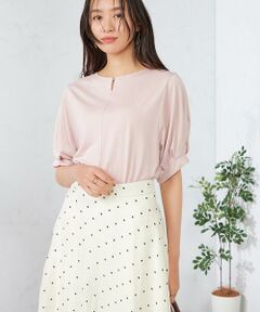 a.v.v / アー・ヴェ・ヴェ カットソー | 【接触冷感/UVカット/吸水速乾】チャームネックパフスリーブトップス