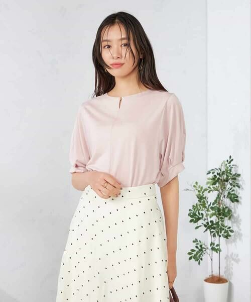 a.v.v / アー・ヴェ・ヴェ カットソー | 【接触冷感/UVカット/吸水速乾】チャームネックパフスリーブトップス | 詳細2