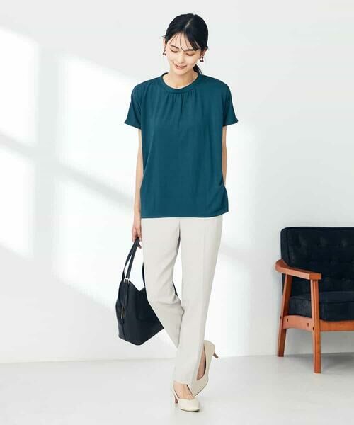 a.v.v / アー・ヴェ・ヴェ カットソー | 【接触冷感/速乾/UVカット】ギャザーネックフレンチスリーブカットソー | 詳細21