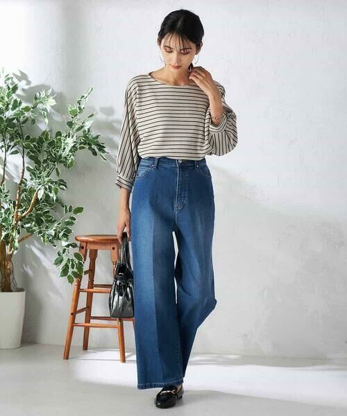 a.v.v / アー・ヴェ・ヴェ チノ・ワークパンツ | 【雑誌InRed(宝島社)11月号掲載】ストレッチデニムワイドパンツ | 詳細5