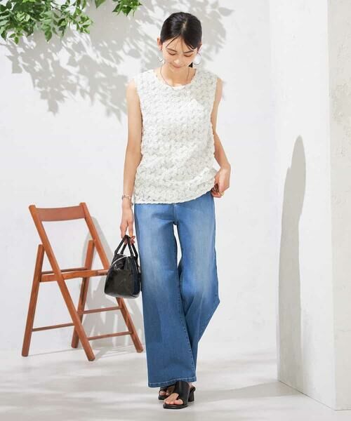 a.v.v / アー・ヴェ・ヴェ チノ・ワークパンツ | 【接触冷感/ストレッチ】デニムワイドパンツ | 詳細3