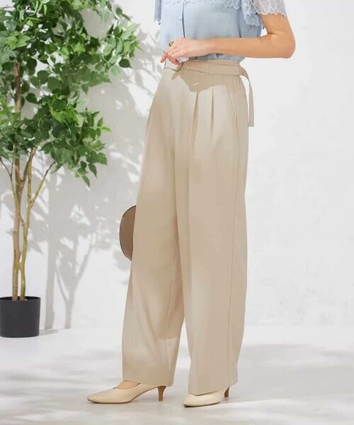 a.v.v / アー・ヴェ・ヴェ チノ・ワークパンツ | 【洗える】ベルト付きストレートパンツ | 詳細1