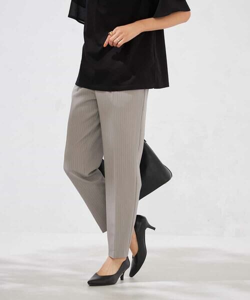 a.v.v / アー・ヴェ・ヴェ チノ・ワークパンツ | 【接触冷感/洗える/イージーケア】美ラクるスッキリ見えストライプテーパードパンツ | 詳細1