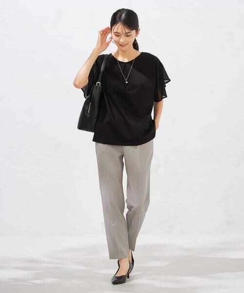 a.v.v / アー・ヴェ・ヴェ チノ・ワークパンツ | 【接触冷感/洗える/イージーケア】美ラクるスッキリ見えストライプテーパードパンツ | 詳細3